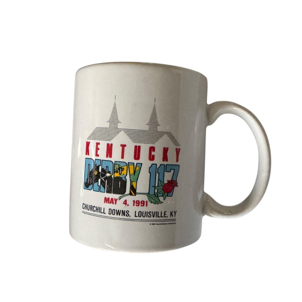 1991 Kentucky‎ Derby 117 Souvenir Mug Churchill Downs Louisville KY Horse Racing